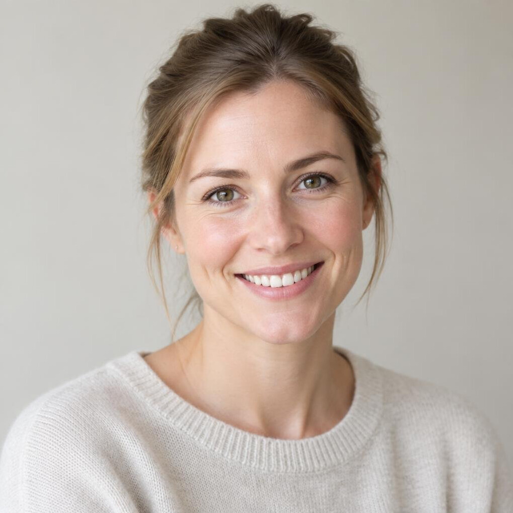 Portrait of a young woman with a warm smile