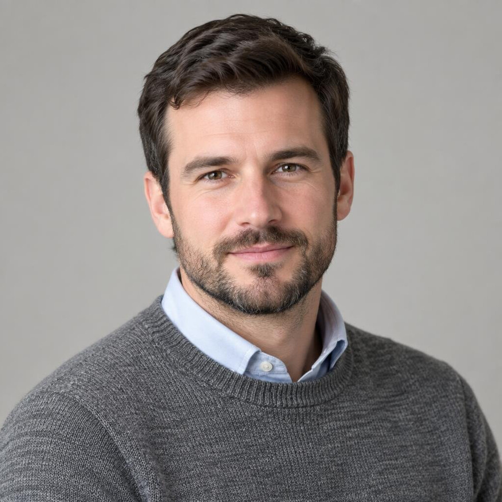 Portrait of a bearded man looking at the camera