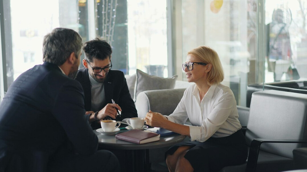 business meeting with clients